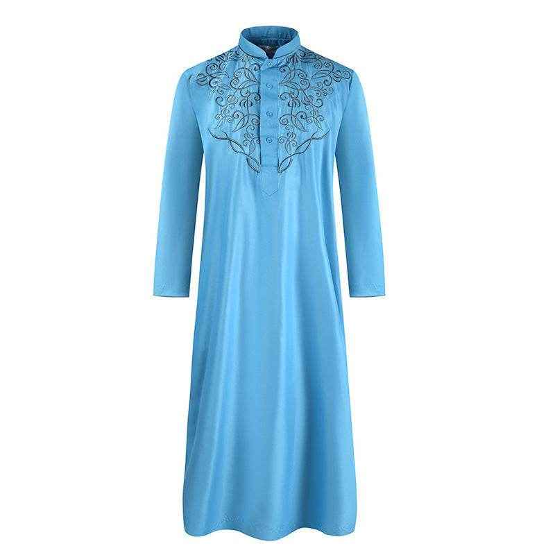 Spring & Summer Long-Sleeved Muslim Robe - Casual Style, Various Colors