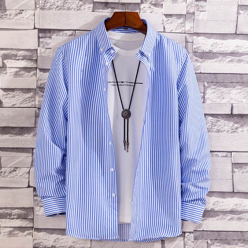Men's Casual Printed Long-Sleeved Shirt - Soft Peach Skin Fabric - Buy Center