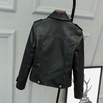 Buycenter Slim-Fit PU Motorcycle Jacket - Short Style for Women - Buy Center