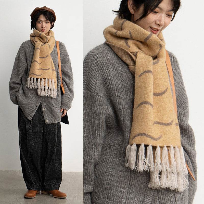 Corn Ginger Zebra Thick Scarf - Stylish Cotton Accessory for Any Season - Buy Center