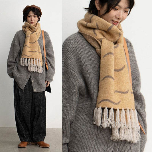 Corn Ginger Zebra Thick Scarf - Stylish Cotton Accessory for Any Season - Buy Center