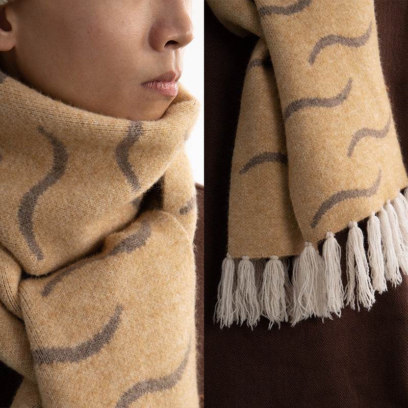 Corn Ginger Zebra Thick Scarf - Stylish Cotton Accessory for Any Season - Buy Center