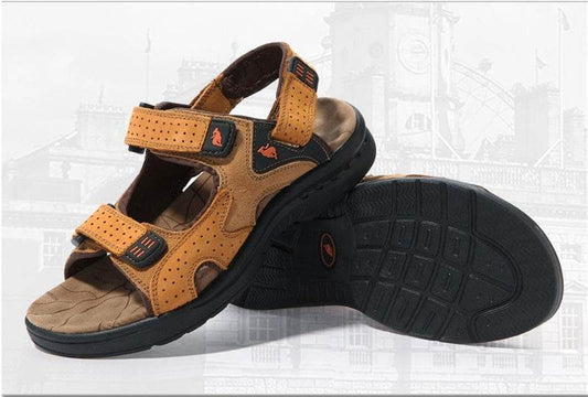 Buycenter Men's Leather Sandals - Breathable Casual Outdoor Shoes - Buy Center
