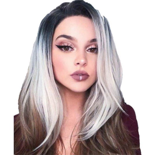 Three-Color Gradient Women's Wig Set - Trendy Synthetic Hair Style 2025 - Buy Center