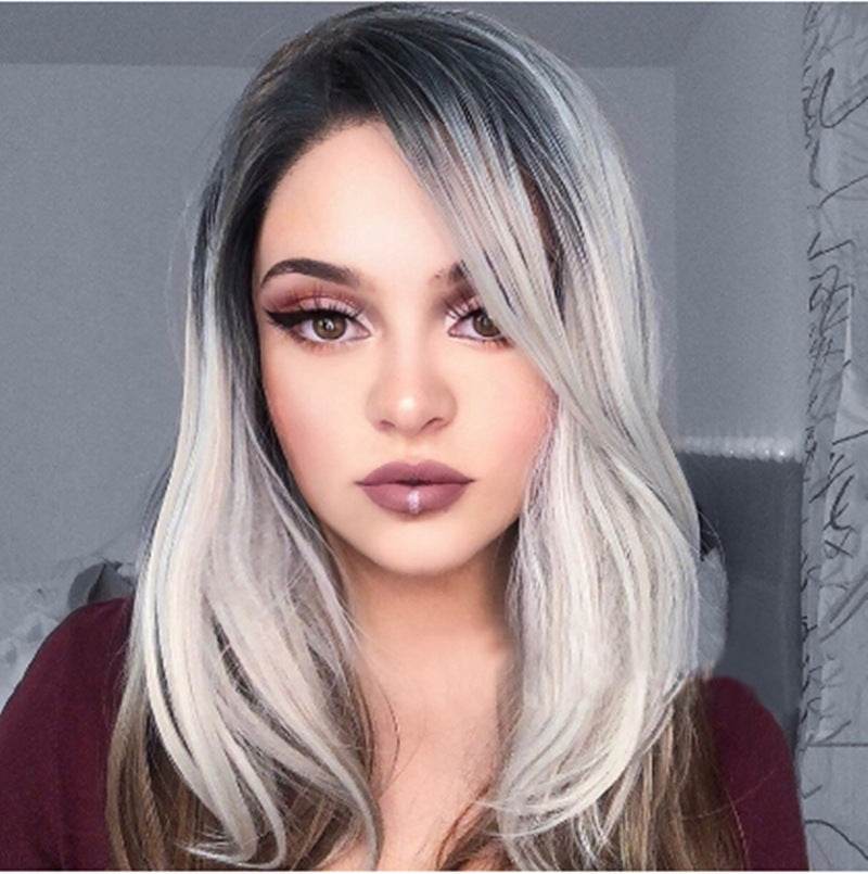 Three-Color Gradient Women's Wig Set - Trendy Synthetic Hair Style 2025 - Buy Center