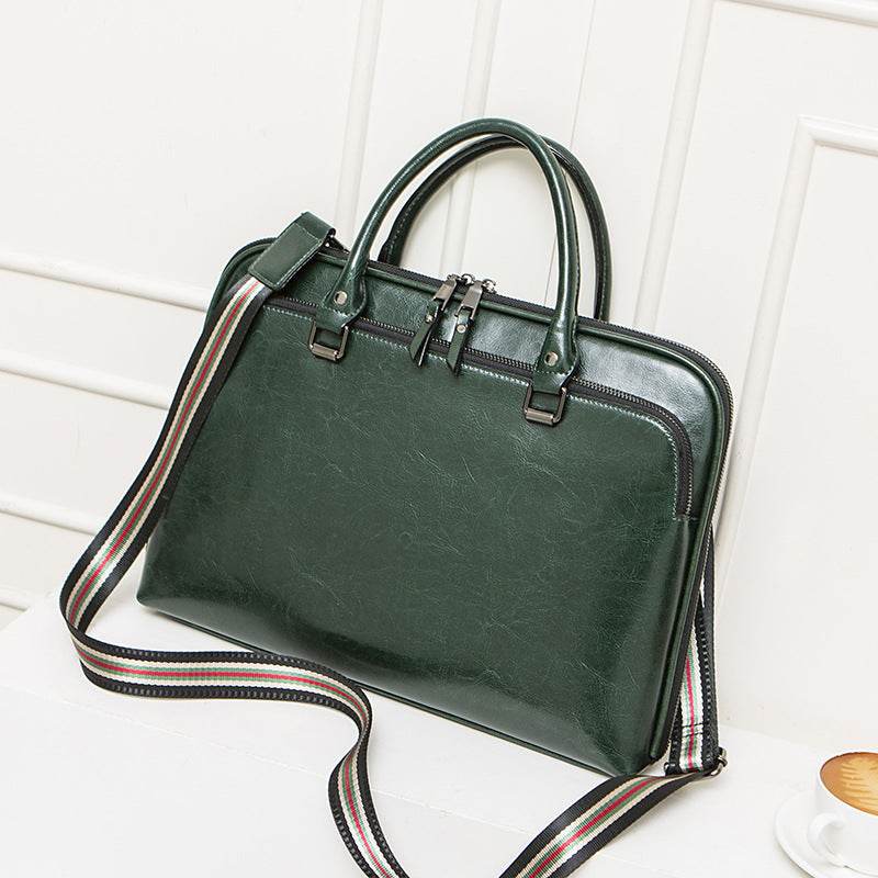 Stylish Cowhide Briefcase - Large Capacity Women's Business Handbag 2025 - Buy Center