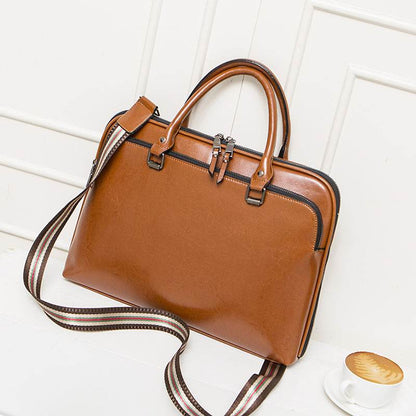 Stylish Cowhide Briefcase - Large Capacity Women's Business Handbag 2025 - Buy Center