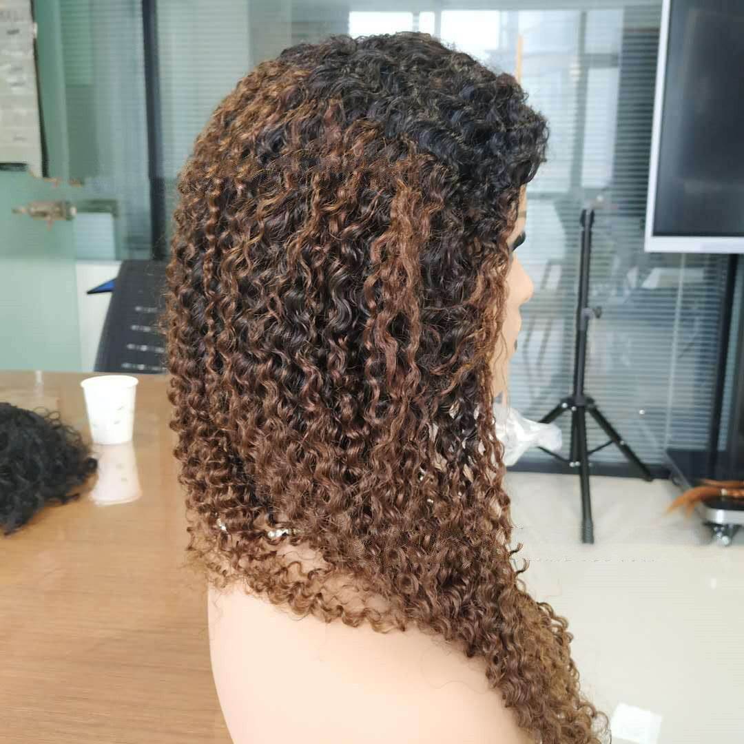 10A Ombre Kinky Curly Lace Front Wig - T1B 30 Voluminous Style - Buy Center