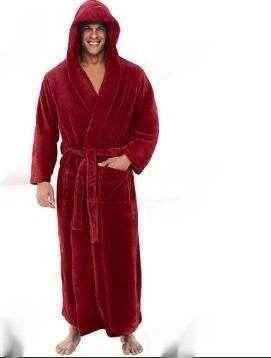 Warm Plus Size Men's Hooded Nightgown - Cozy Long Sleeve Sleepwear