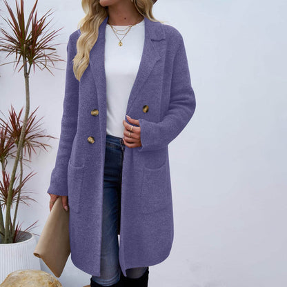 Buycenter Women's Mid-Length Woolen Coat Jacket - All-Match Fashionable Style - Buy Center