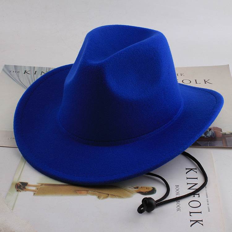 European & American Woolen Cowboy Hat - Stylish Adjustable Fit for All - Buy Center