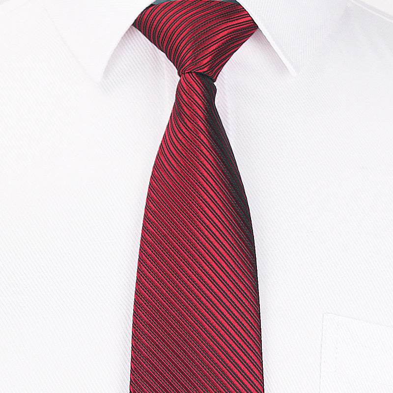 Stylish Dark Striped Tie - 8CM Polyester Hand Tie for Business Wear - Buy Center