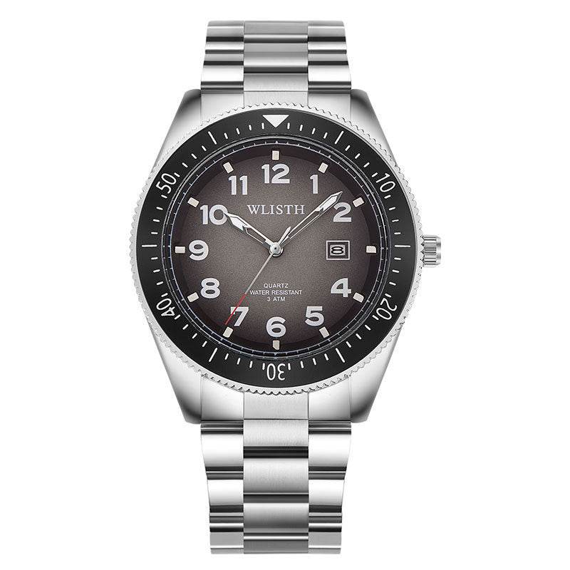 Men's Waterproof Luminous Quartz Watch - Steel Band with Calendar Feature - Buy Center