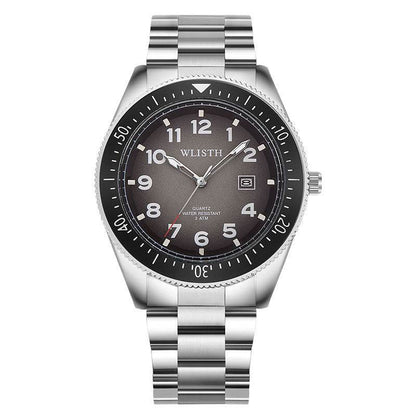Men's Waterproof Luminous Quartz Watch - Steel Band with Calendar Feature - Buy Center