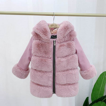 Children's Faux Fur Hooded Coat - Stylish, Warm & Trendy for 2025 - Buy Center