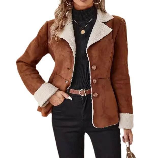 Casual Fashion Cold-Proof Jacket - Warm Fur & Stylish Lapel Design - Buy Center