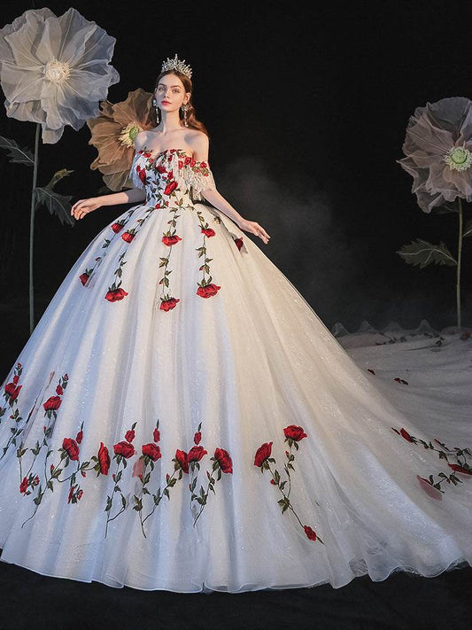 Temperament Bride Bra Trailing Mori Wedding Dress - Elegant Floor-Length Style - Buy Center
