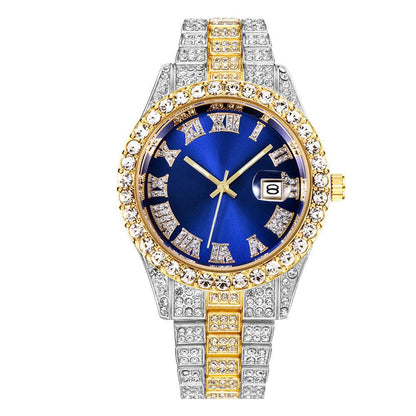Men's Hip Hop Quartz Watch - Stylish Steel Band, Full Drill Design - Buy Center