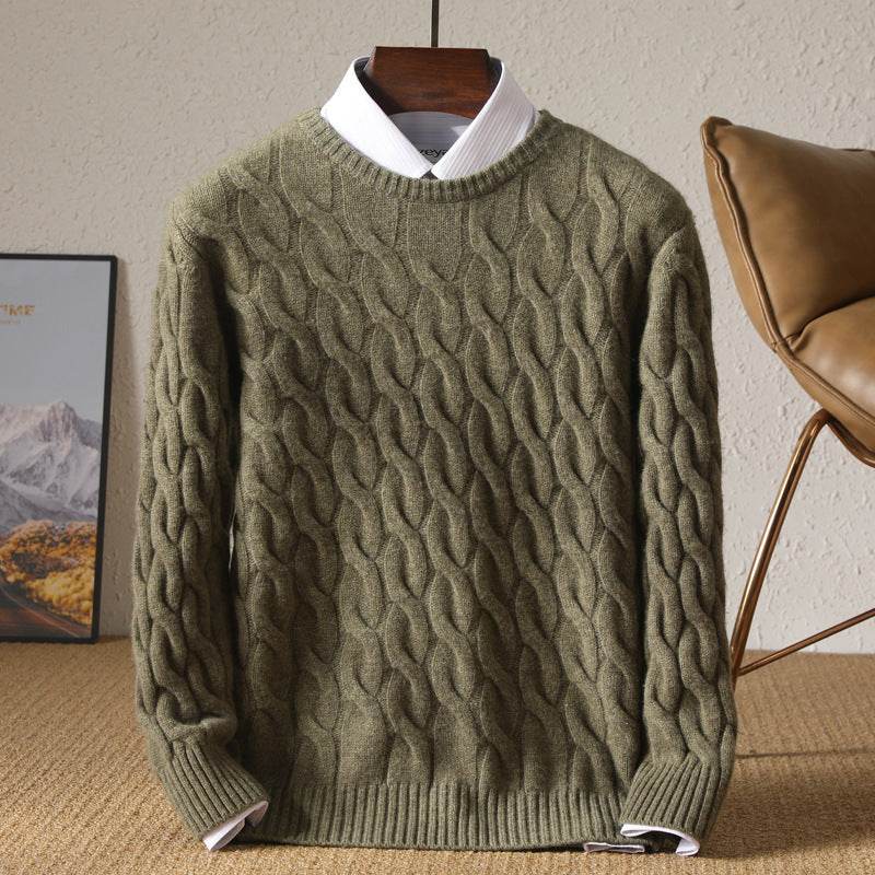 Casual Round Neck Sweater for Men - Stylish Warm Pullover in 4 Colors - Buy Center