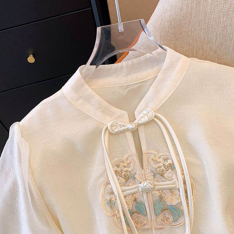 Women's Summer Embroidered Chiffon Shirt - Lightweight & Stylish Blouse - Buy Center