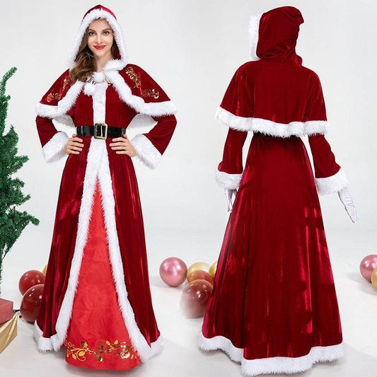 Luxury Women's Christmas Ball Costume - Hooded Shawl & Gloves, M-6XL - Buy Center