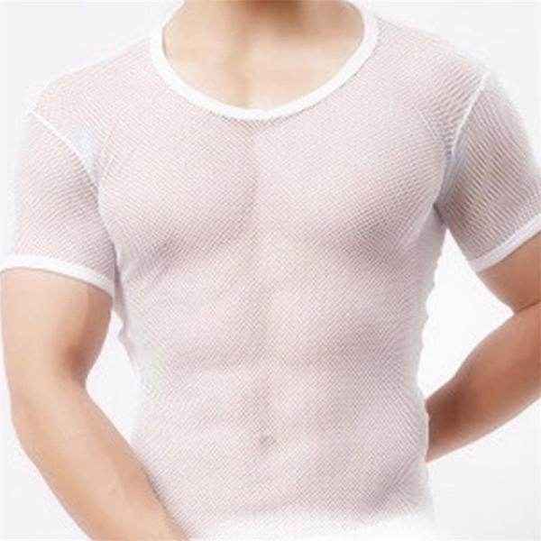 Men's Lightweight Mesh Tee - Slim Fit Round Neck, Stylish Design