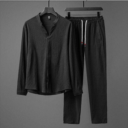 Buycenter Chinese Style Tang Suit - Plus Size Long Sleeve Two-Piece Set - Buy Center
