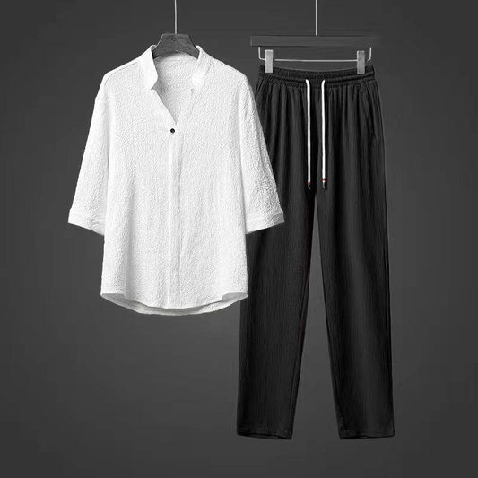 Buycenter Chinese Style Tang Suit - Plus Size Long Sleeve Two-Piece Set - Buy Center