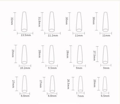 Long Ballet Gradient White Glitter Fake Nails - 24pcs Stylish Set - Buy Center