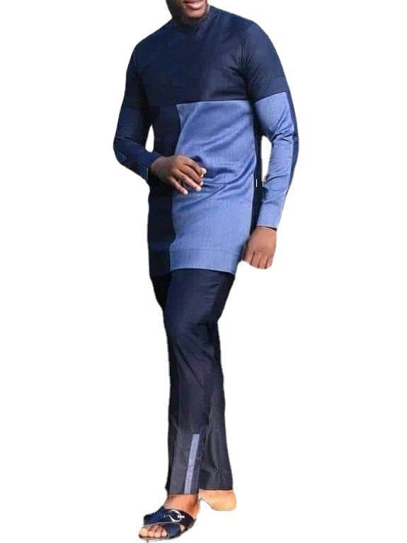 Men’s Leisure Set Suit - Printed Shirt & Trouser Pants for Spring Style - Buy Center
