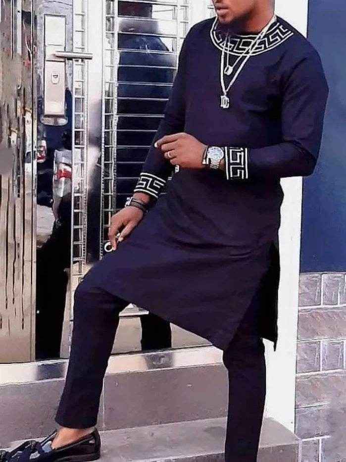 Men’s Leisure Set Suit - Printed Shirt & Trouser Pants for Spring Style