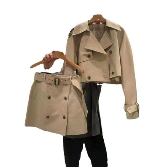 Buycenter Women's Two-Piece Suit - Fashion Short Skirt & Long Sleeve Coat - Buy Center