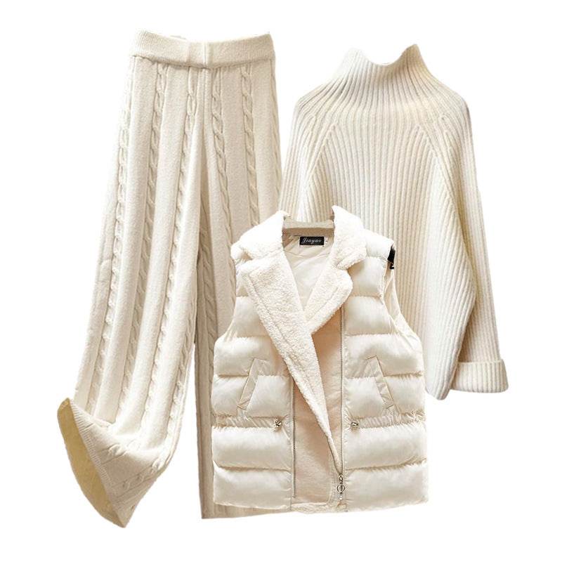 Buycenter Women's Autumn Winter Sweater Vest and Pants Set - Stylish Comfort - Buy Center