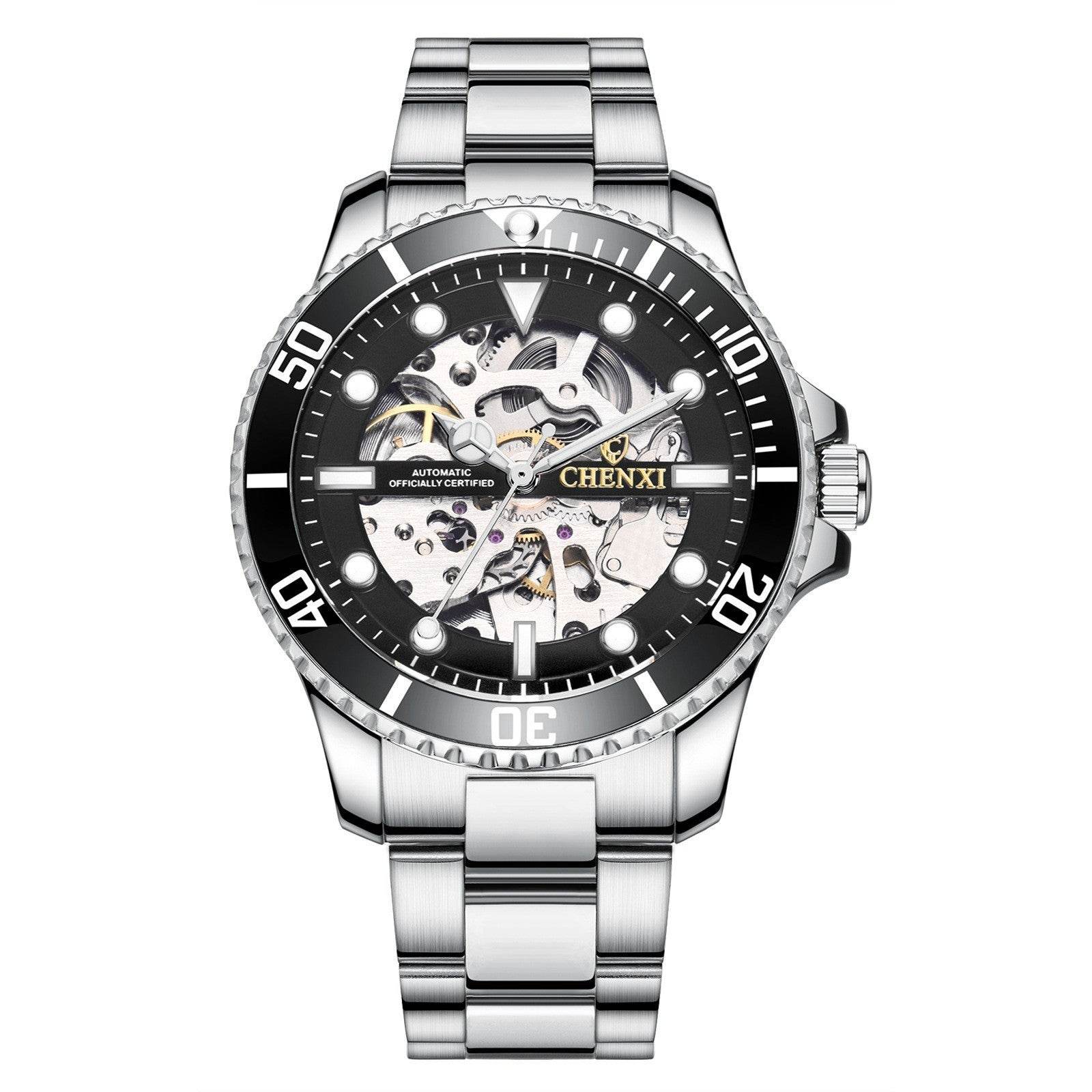 Buycenter Waterproof Men's Mechanical Watch - Stylish Gold and Black Design - Buy Center