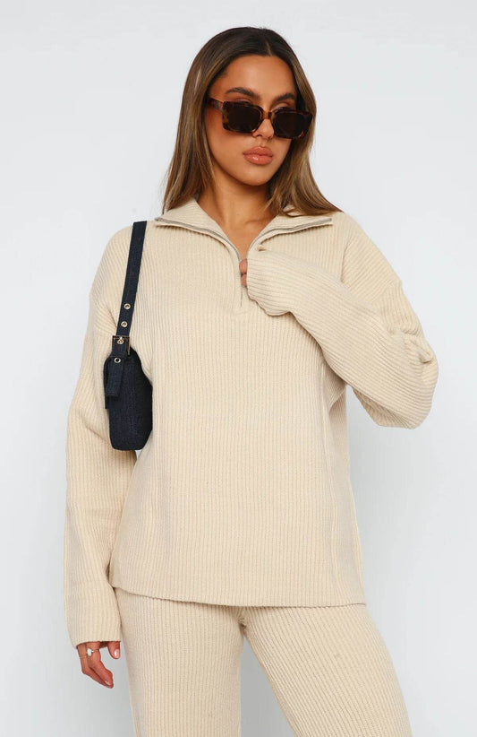 Buycenter Women's Long Sleeve Trousers Suit - Comfort Wool & Girly Style - Buy Center