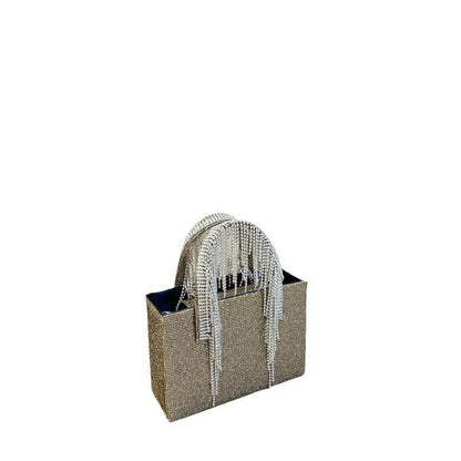 Portable Rhinestone Tassel Chain Square Bag - Trendy Evening Accessory - Buy Center