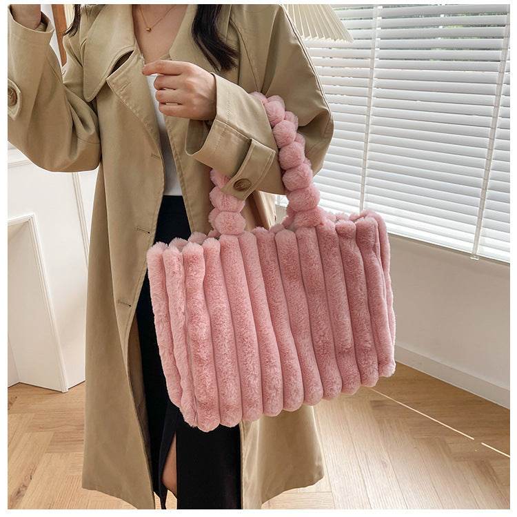 Fashion One Shoulder Plush Bag - Large Capacity Evening Bag for Women - Buy Center