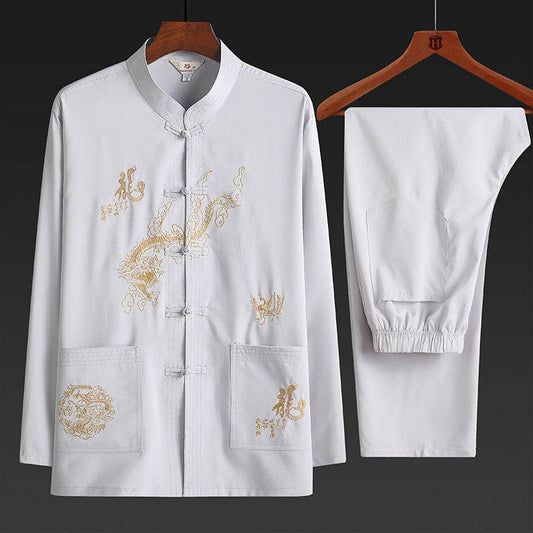 Men's Two-Piece Pajama Set - Comfortable & Stylish for Spring & Autumn - Buy Center