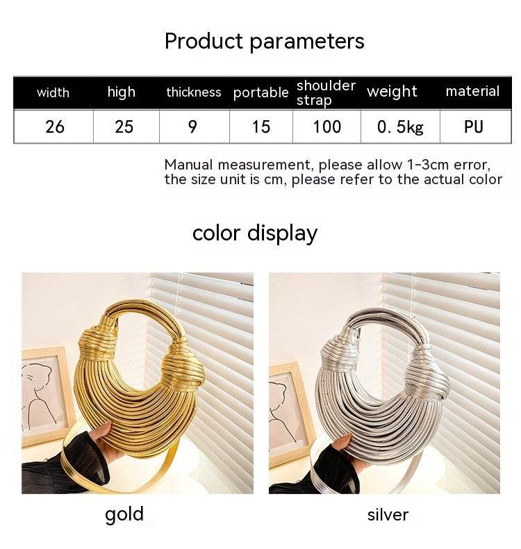 Instafamous Shiny Metal Noodles Underarm Bag - Trendy Evening Accessory 2025 - Buy Center