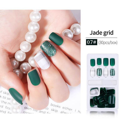 30pcs Detachable False Nail Tips Set - Stylish Full Cover Short Nails - Buy Center