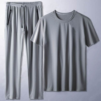 Ice Silk Short Sleeve Suit for Men - Stylish Leisurewear in Multiple Colors - Buy Center