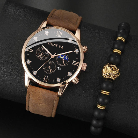 Buy Center Men's Casual Quartz Watch - Stylish Imagination with Imitation Leather Strap - Buy Center