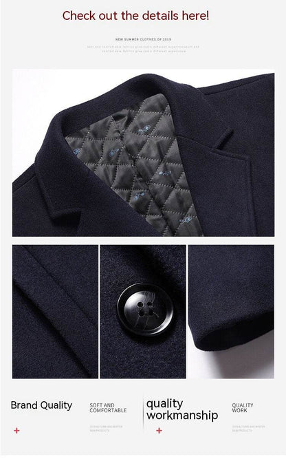 Korean Style Woolen Coat for Winter - Thick Velvet & Casual Elegance - Buy Center