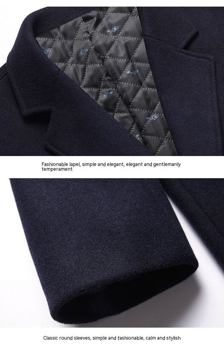 Korean Style Woolen Coat for Winter - Thick Velvet & Casual Elegance - Buy Center
