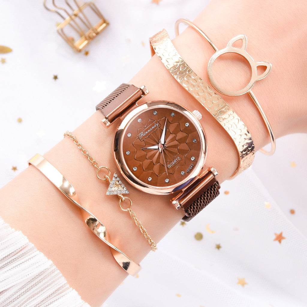 Women's Milan Mesh Strap Watch - Elegant with 4 Colorful Bracelets - Buy Center