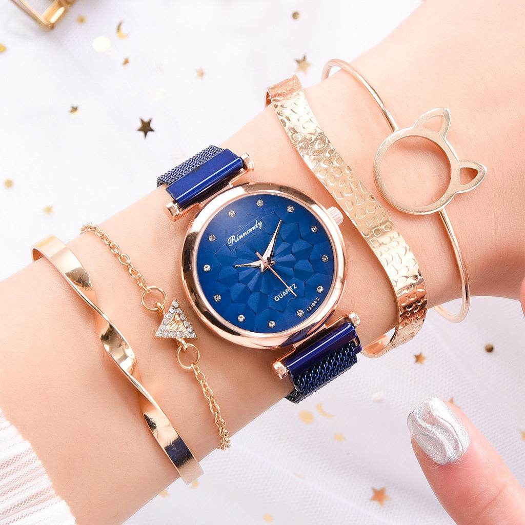 Women's Milan Mesh Strap Watch - Elegant with 4 Colorful Bracelets - Buy Center