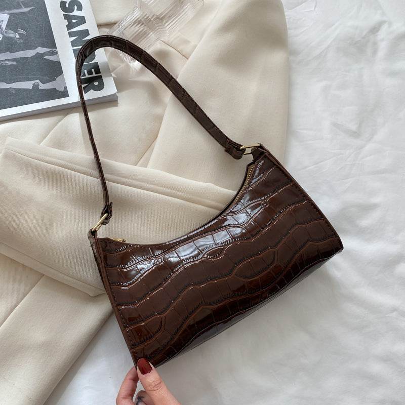 Buycenter Candy Color Shoulder Bag - Embossed Stone Pattern, Soft PU - Buy Center