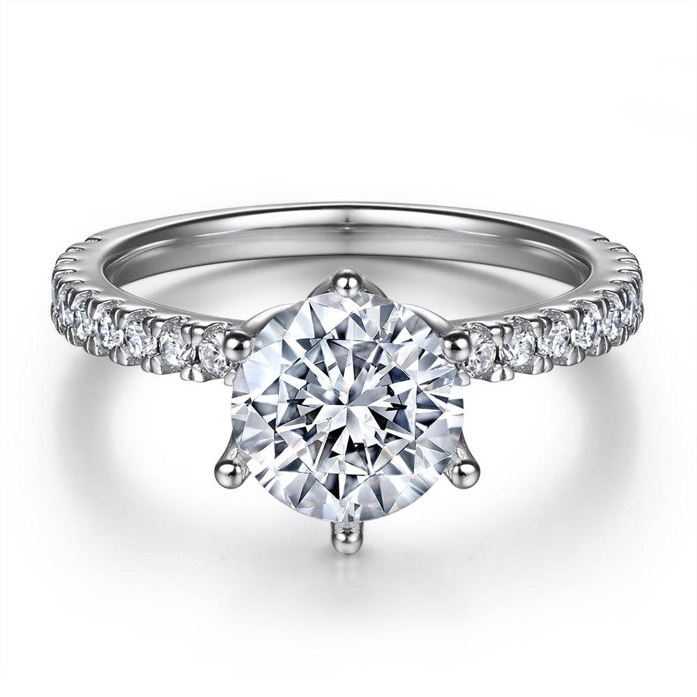 Women's S925 Sterling Silver Ring - Modern Geometric Design with Zircon - Buy Center
