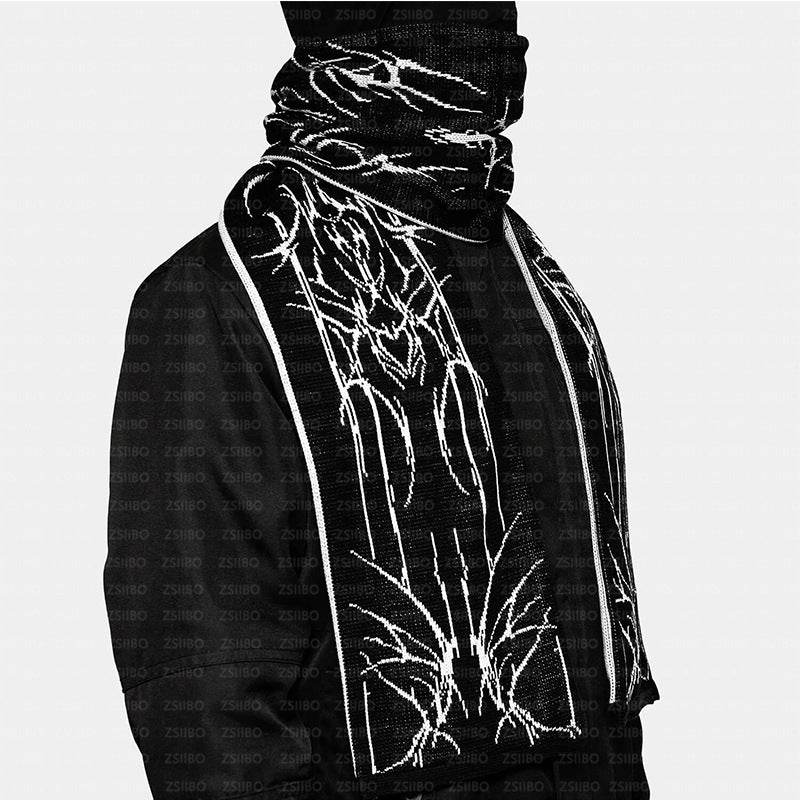 Dark Street Style Warm Scarf - Unique Jacquard Winter Accessory for All - Buy Center