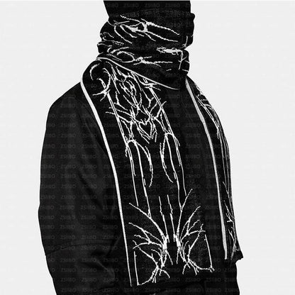 Dark Street Style Warm Scarf - Unique Jacquard Winter Accessory for All - Buy Center